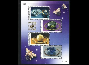 Thailand: 2001, Ausstellungsblockausgabe Juwelen (zur BELGICA)