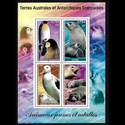 TAAF (Franz. Antarktis): 2002, Blockausgabe Tiere und Ihre Jungen