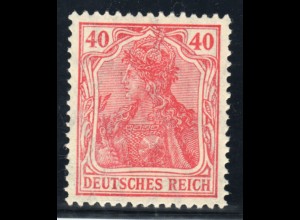 1920, Germania 40 Pfg. Farbabart rot in porösem Druck (postfrisch aus MHB) 