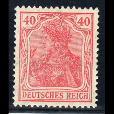 1920, Germania 40 Pfg. Farbabart rot in porösem Druck (postfrisch aus MHB) 