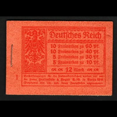 1920, Markenheftchen Germania (gute Durchschnittserhaltung des Heftchens) 