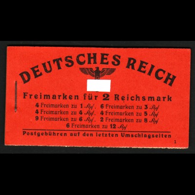 1941, Markenheftchen Hitler (gute Bedarfserhaltung, M€ 130,-)