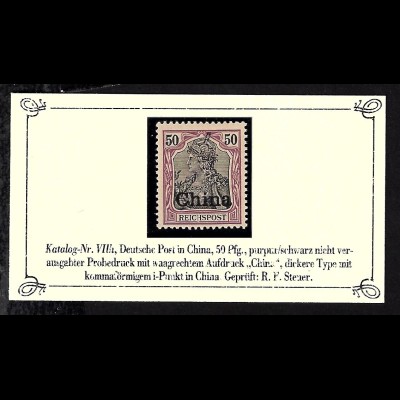 Deutsche Post in China: 1901, Reichspost 80 Pfg., gepr. Steuer BPP
