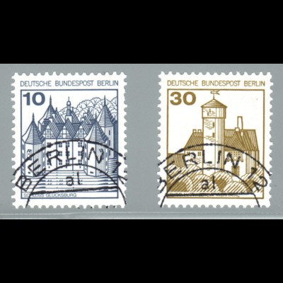 1987, Burgen und Schlösser 10 und 30 Pfg. Letterset 