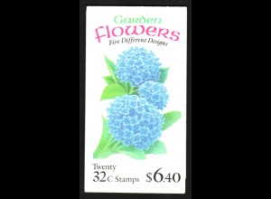 USA: 1995, Markenheftchen Gartenblumen (Kat.-Nr. 2637/41)