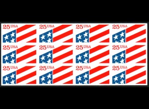 USA: 1985, Folienblatt Flagge 25 C. (enthält 12 Marken FB2)