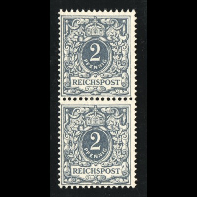 1900, Krone/Adler 2 Pfg. mit Plattenfehler I: "G in Reichspost" 