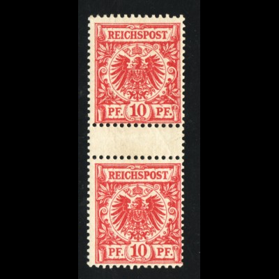 1890, 10 Pfg. postfr. Zwischenstegpaar, (tiefstgepr. Jäschke-L. BPP, M€ 450,-)