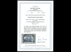 Deutsche Post in der Türkei: 1900, Reichspost 10 Piaster, Fotoattest Steuer BPP
