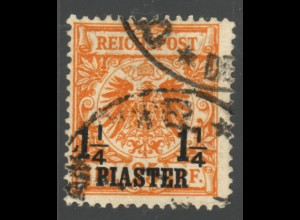 Deutsche Post in der Türkei: 1889, Krone/Adler 1¼ P. auf 25 Pfg. (nachgezähnt)