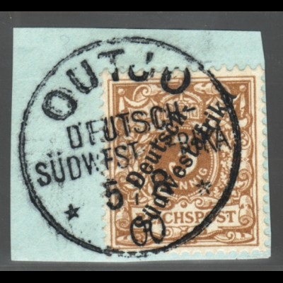 DSW: 1898, Krone/Adler 3 Pfg. hellockerbraun Briefstück, farbgepr. Steuer BPP)