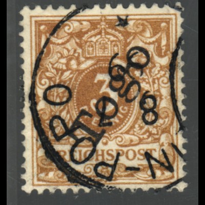 Togo: 1897, Krone/Adler 3 Pfg. hellockerbraun (farbgepr. BPP)