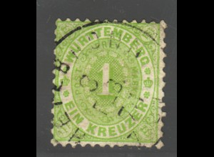 Württemberg: 1875, Ziffer im Oval 1 Kr. gezähnt 