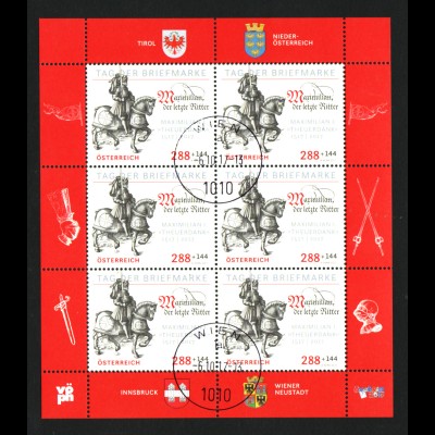 Österreich: 2017, Kleinbogen Tag der Briefmarke (Ritter Maximilian)