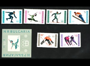 Bulgarien: 1964, Winterolympiade Innsbruck (Satz und Blockausgabe) 