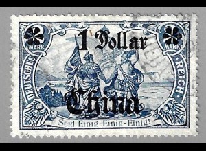 Deutsche Post in China: 1905, ohne WZ 1 Dollar (die Marke wirkt etwas unfrisch)