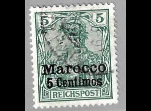 Deutsche Post in Marokko: 1903, Reichspost 5 Cts. mit fettem Aufdruck