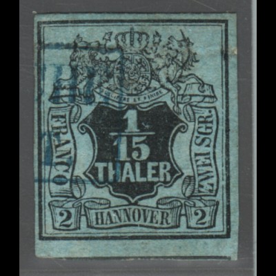 Hannover: 1855, 1/15 Taler graublau (M€ 100,-)