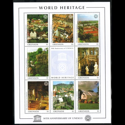 Grenada: 1997, Kleinbogen UNESCO-Welterbe (1 von 3 KB)