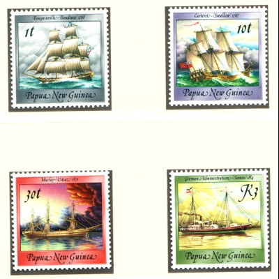 Papua-Neuguinea: 1988, Freimarken Alte Segelschiffe