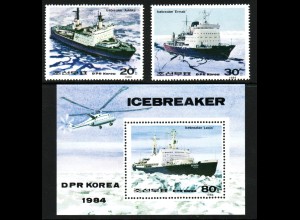 Nord-Korea: 1984, Eisbrecher (Satz und Blockausgabe) 