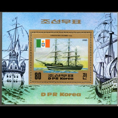 Nord-Korea: 1983, Blockausgabe Historische Segelschiffe (Einzelstück)
