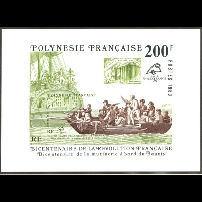 Französisch-Polynesien: 1989, Blockausgabe Meuterei auf der Bounty