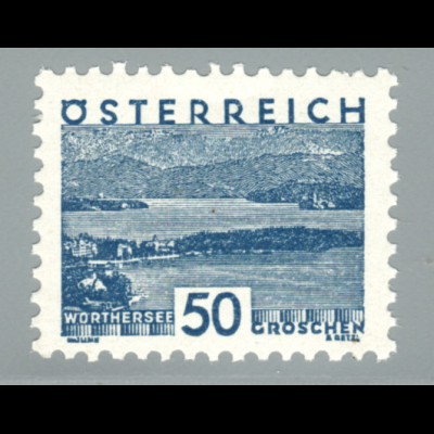 Österreich: 1932, Freimarken Landschaftszeichnung im Kleinformat 50 g.