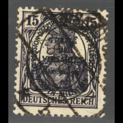Allenstein: 1920, Ovalaufdruck 15 Pfg. bessere Farbe schwarzviolett