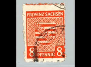 Sachsen: Wappen 8 Pfg. unregelmäßige Postmeistertrennung (gepr. Jasch BPP) 