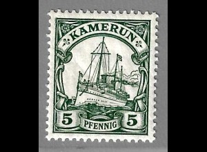 Kamerun: 1900, Kaiserjacht ohne WZ 5 Pfg. (postfrisch)