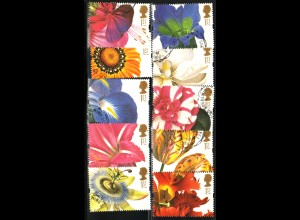 Großbritannien: 1997, Grußmarken Blumen (Einzelmarken, Sicherheitszähnung) )