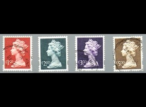  Großbritannien: 1999, Königin Elisabeth 1,50 - 5 £ (sauber gestempelt)