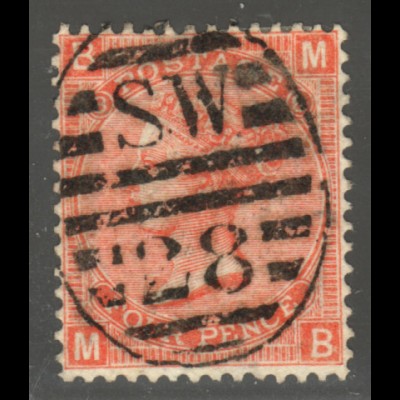 Großbritannien: 1867, Königin Victoria 4 P. (ideal zentr. gestempelt "SW 28")