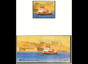 Portugal: 1989, Fährschiff (Einzelmarke und Blockausgabe)