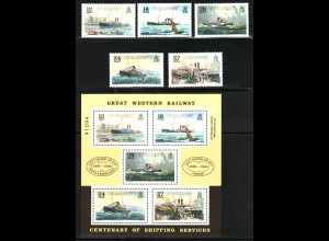 Guernsey: 1989, Fährschiffe (Satz und Blockausgabe) 