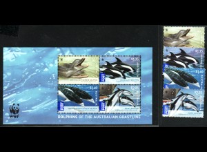 Australien: 2009, Wale und Delphine (WWF-Ausgabe, Satz und Blockausgabe)