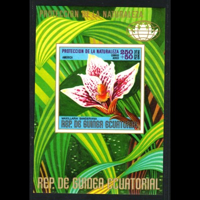 Äquatorial-Guinea: 1974, Blockausgabe Orchidee (Einzelstück)