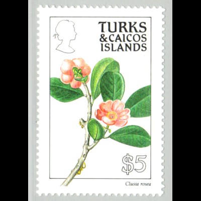 Turks- und Caicos-Inseln: 1990, Blumen 5 $ (Einzelstück)