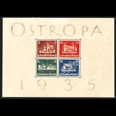 1935, Blockausgabe OSTROPA mit Gummierung und leichten Anhaftungen (gepr. BPP)