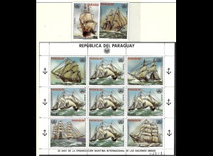 Paraguay: 1983, Historische Segelschiffe (dabei 3676 als Kleinbogen)
