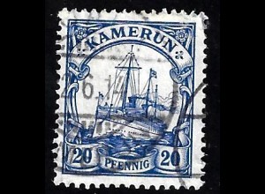 Kamerun: 1905/19, Kaiserjacht mit WZ 20 Pfg. (Friedensdr., gepr. BPP 2. Wahl)