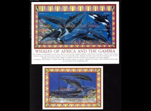 Gambia: 2002, Wale (Kleinbogen und Blockausgabe)