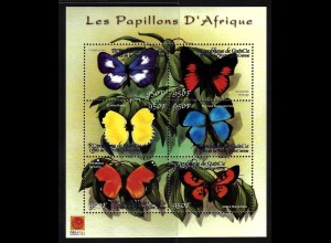 Guinea: 2001, Kleinbogen Afrikanische Schmetterlinge (Einzelstück)