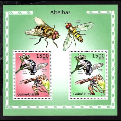Guinea-Bissau: 2010, Blockausgabe Bienen und Wespen