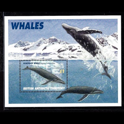 Britische Antarktisgebiete: 1996, Blockausgabe Wale