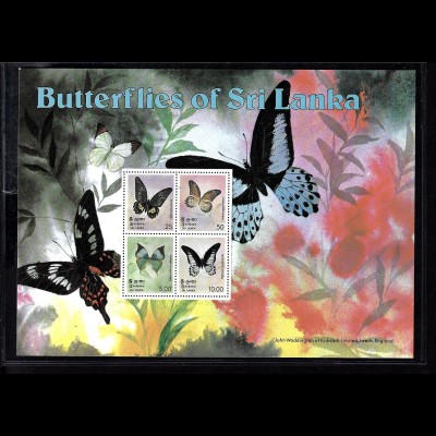 Sri Lanka: 1978, Blockausgabe Schmetterlinge
