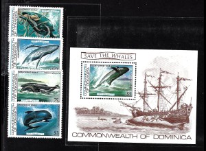 Dominica: 1983, Wale (Satz und Blockausgabe)
