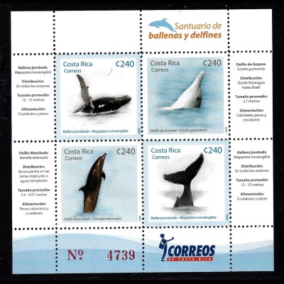 Costa Rica: 2008, Blockausgabe Wale und Delfine