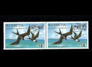 Barbuda: 1975, Überdruckausgabe Apollo/Sojus (Zdr.-Paar, auch Motiv Vögel)
